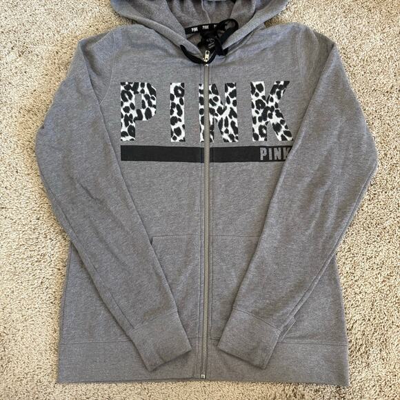 Victoria’s Secret PINK Y2K Hooded Zip Up Jacket - Size M - Lounge Comfort 2000s - Picture 1 of 6